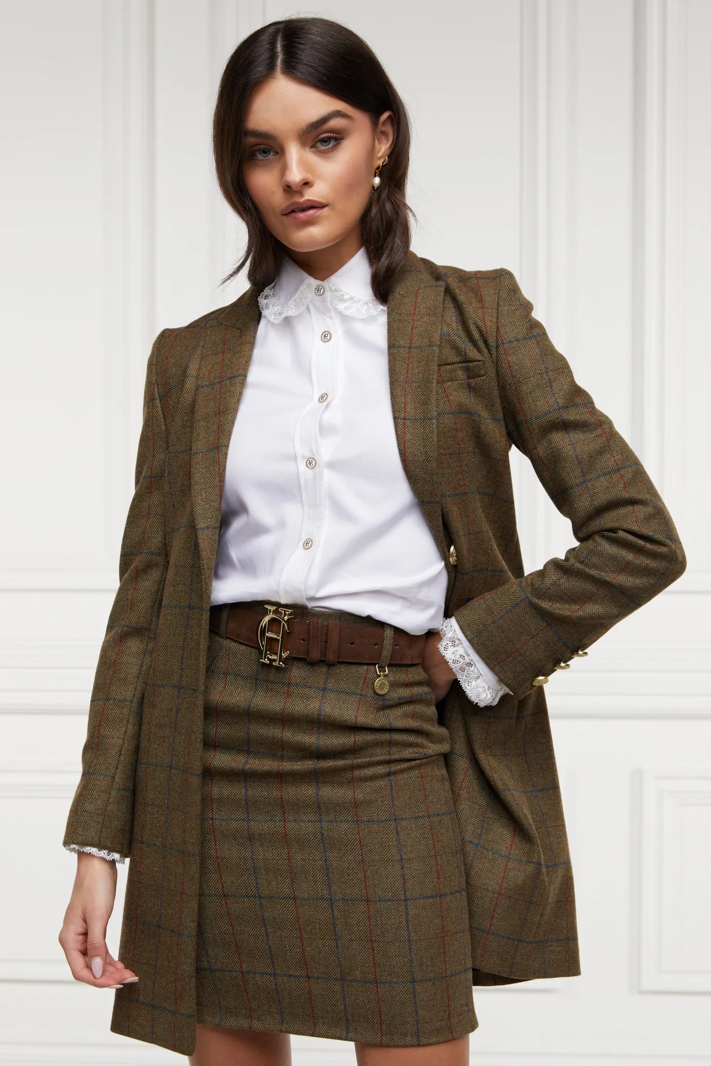 Women Holland Cooper Skirts | Tailoring | Regency Skirt (Glen Green)