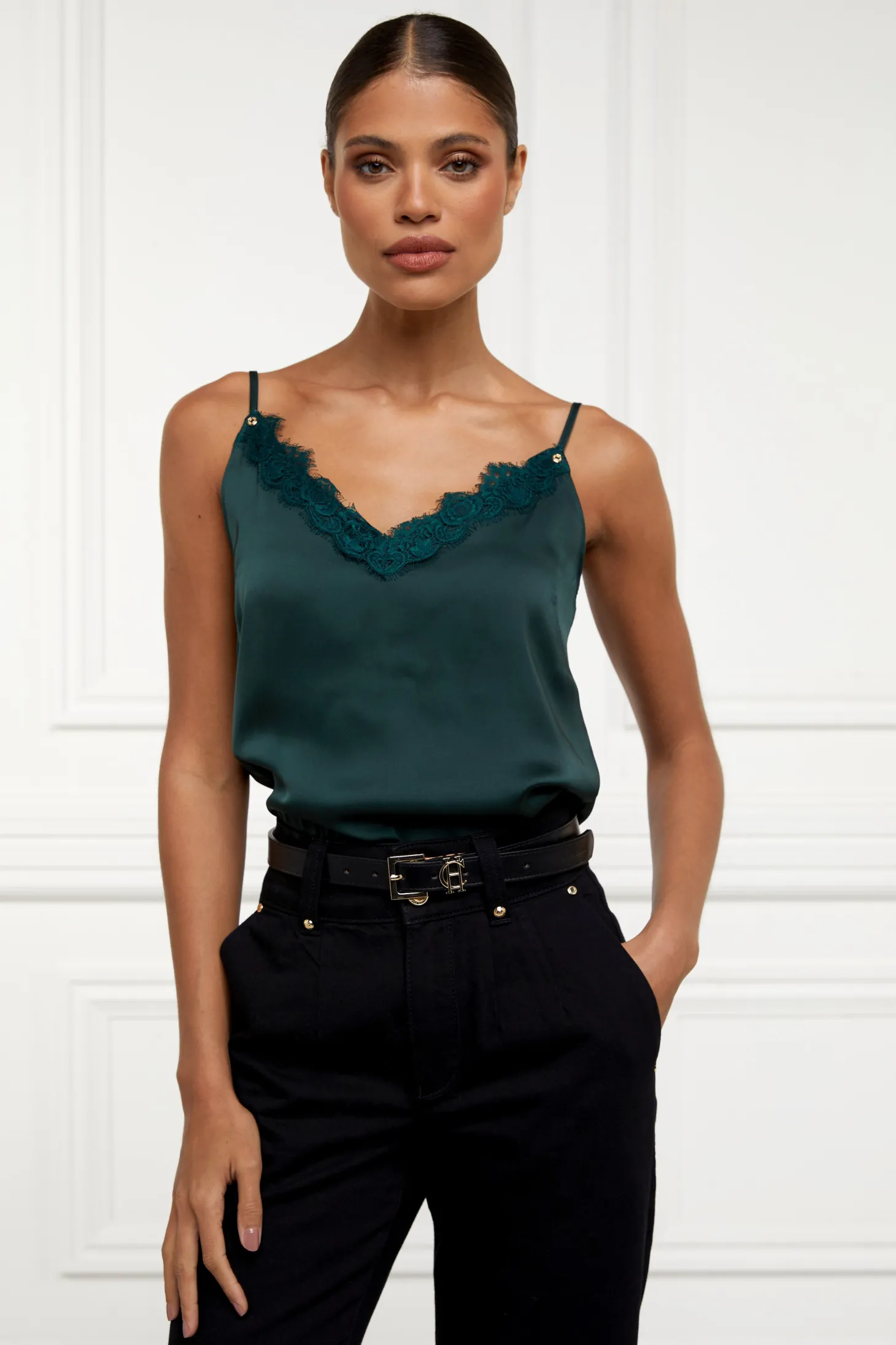 Women Holland Cooper Tops | Satin Lace Cami