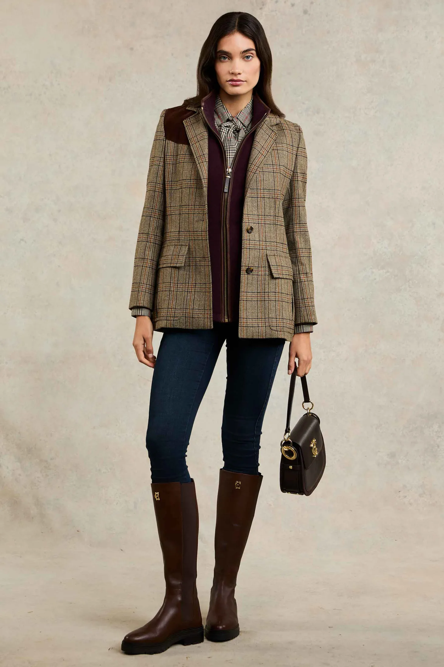 Women Holland Cooper Tailoring | Blazers | Single Breasted Field Blazer (Bourbon Tweed)