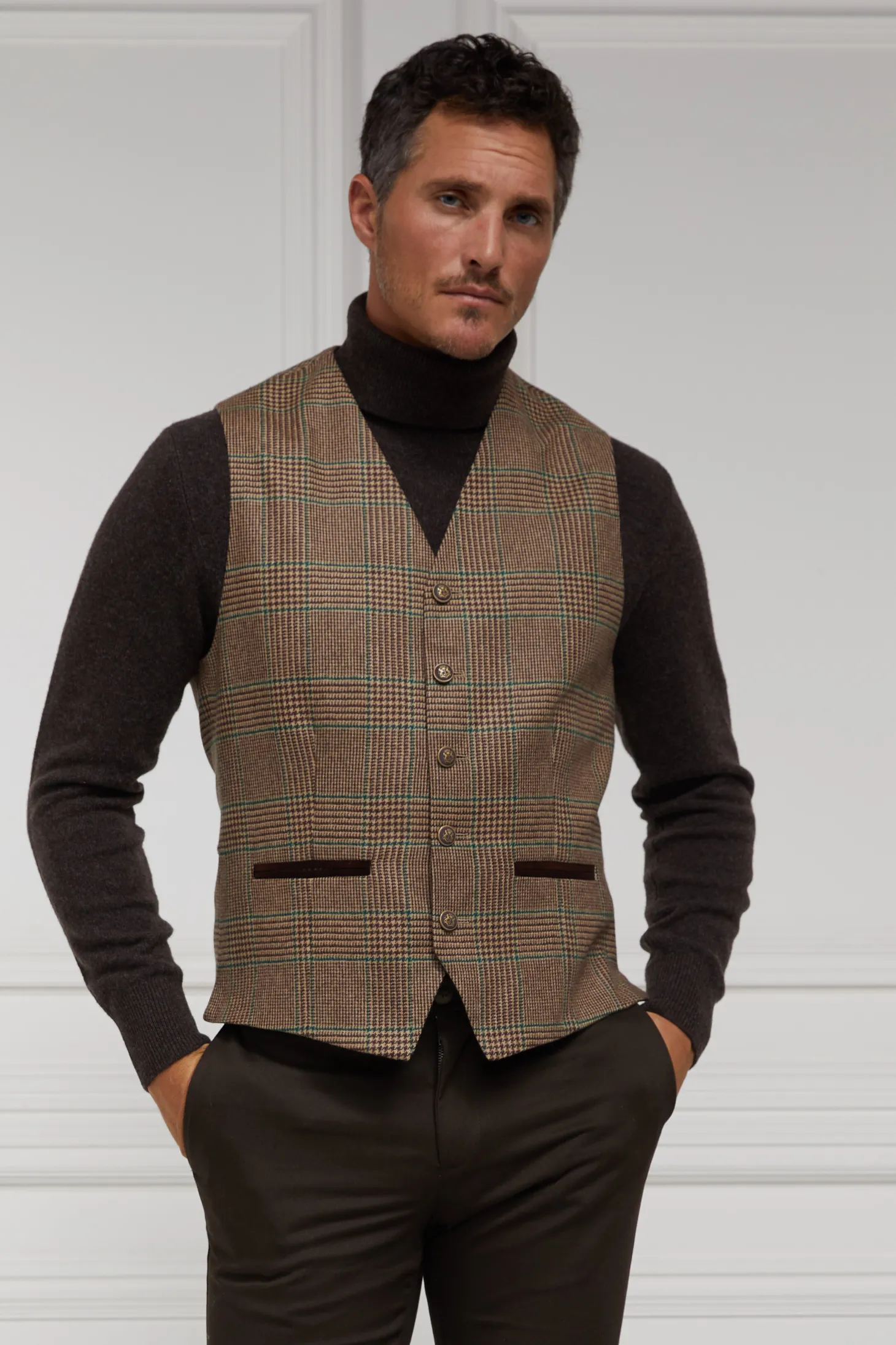 Holland Cooper Waistcoats | St James Waistcoat (Clarence Check Forest)