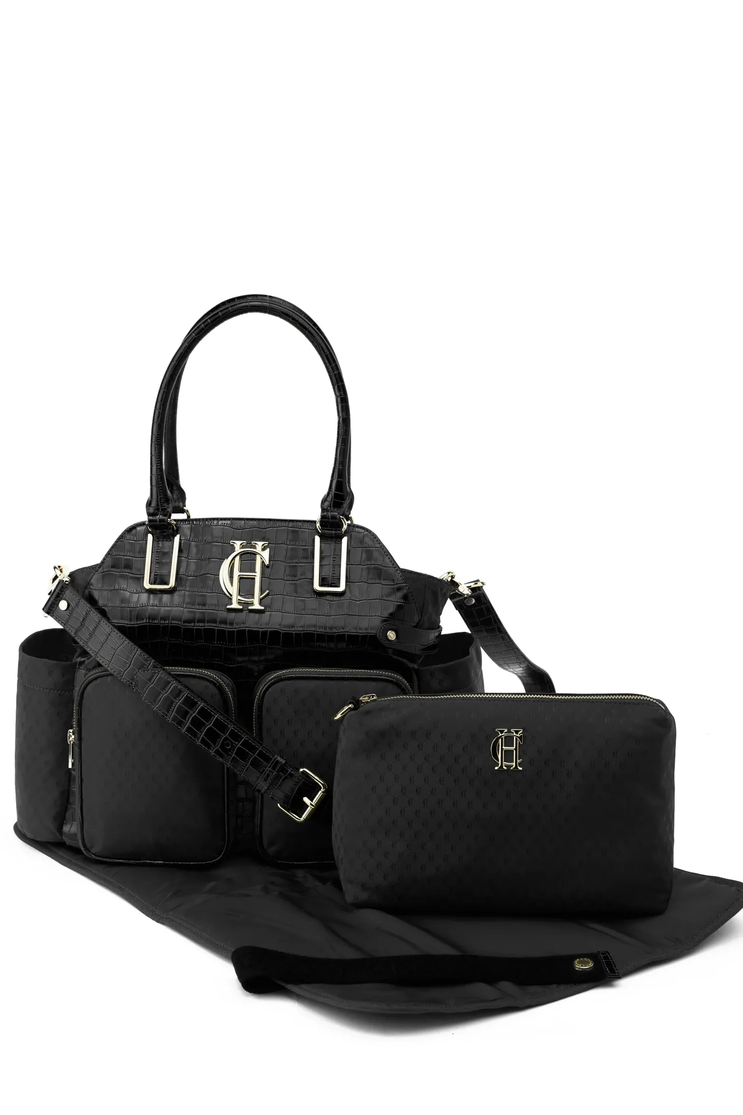 Women Holland Cooper Baby Changing Bags | Bags | Thames Changing Bag (Black Monogram)