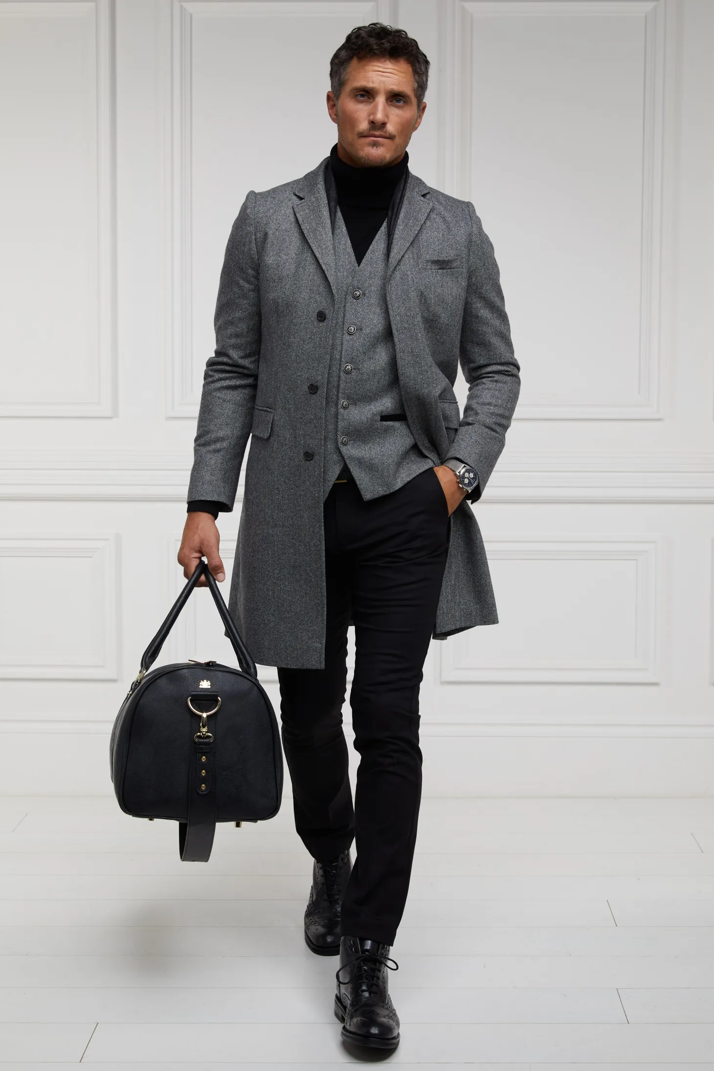 Holland Cooper Coats | The Cheltenham Coat (Mono Herringbone)