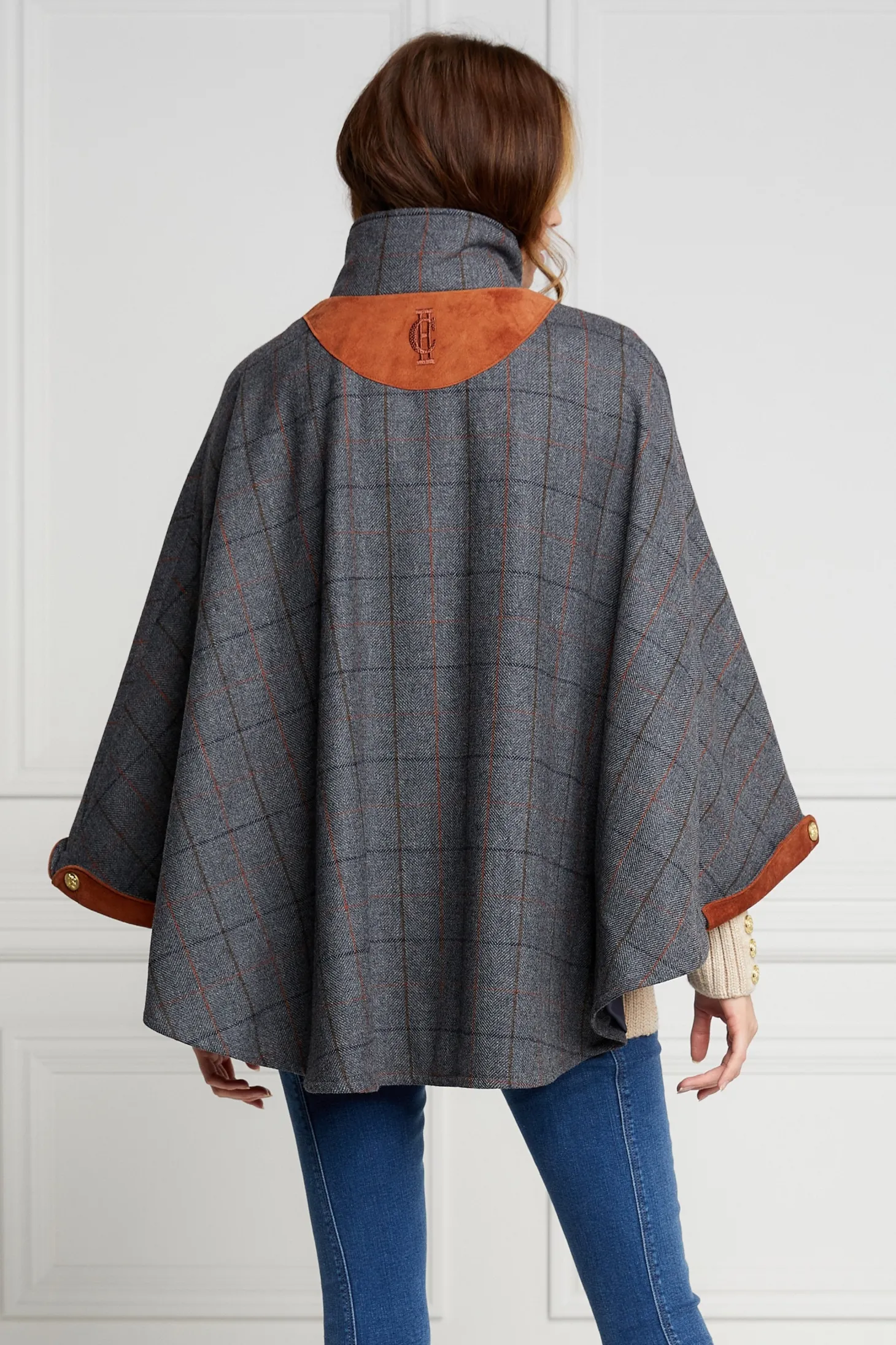 Women Holland Cooper Capes | Tailoring | The Classic Cape (Mid Blue Check)