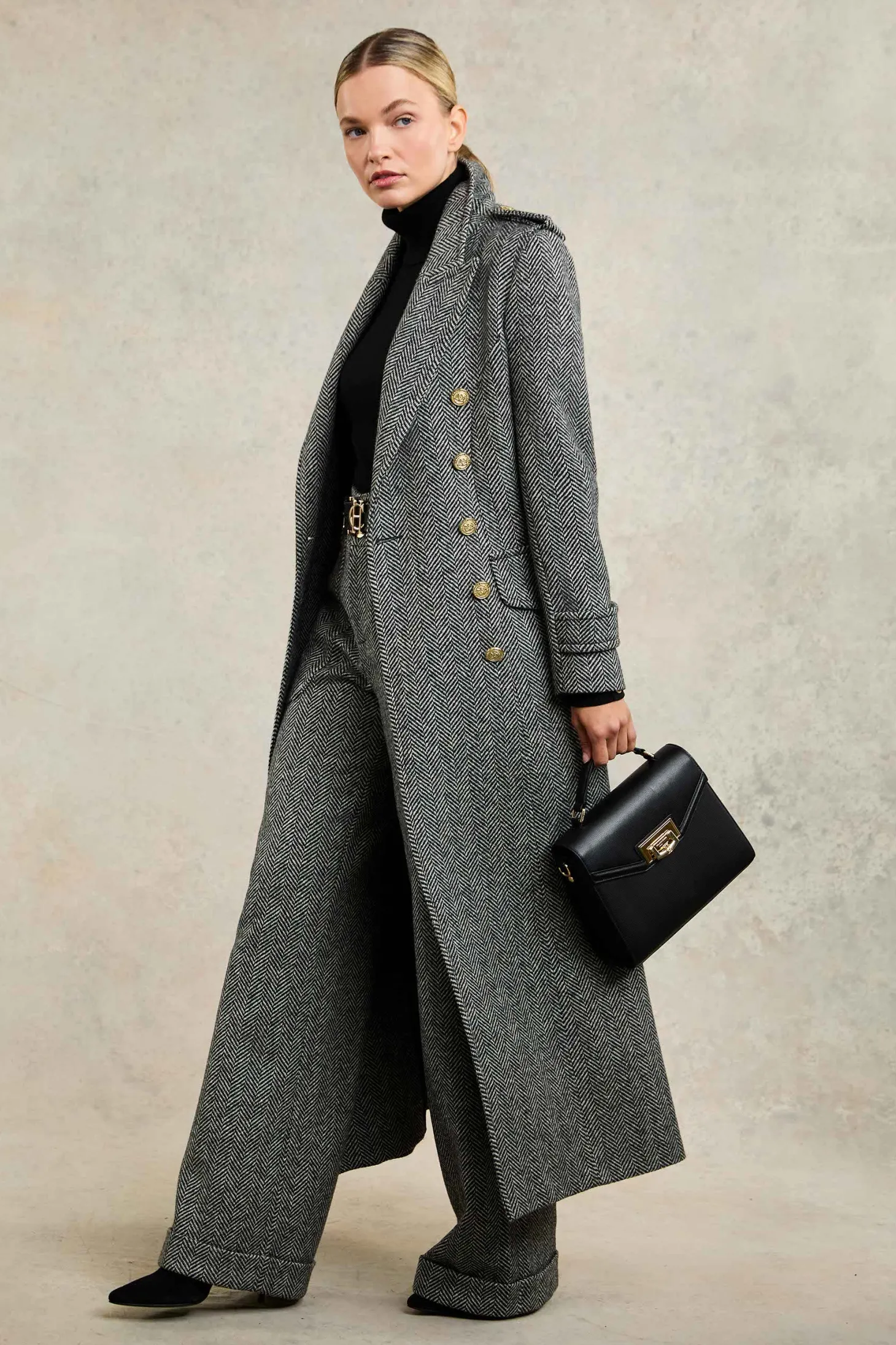 Women Holland Cooper Coats | Tailoring | The Great Coat (Wide Tooth Herringbone)