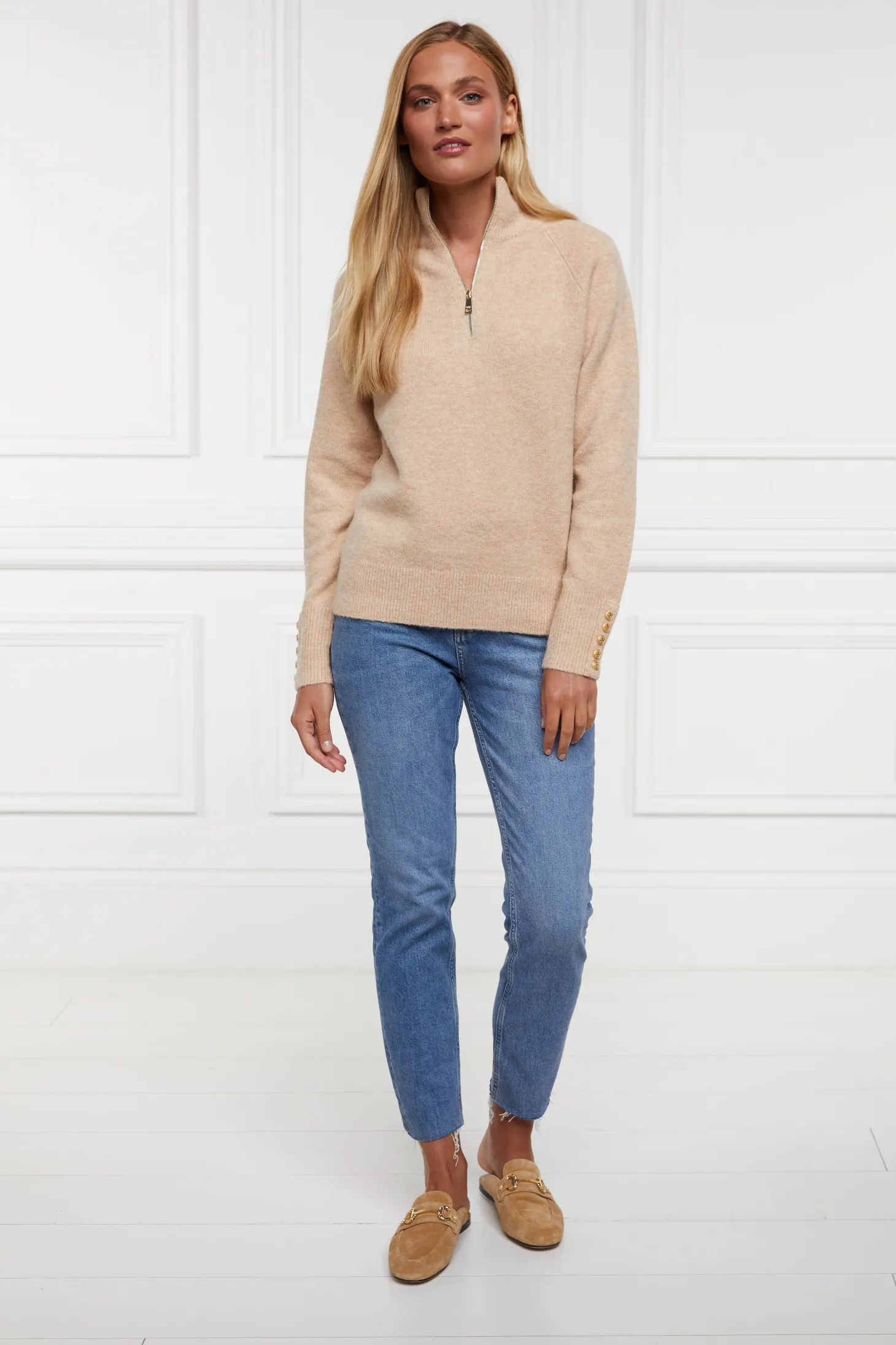 Women Holland Cooper Knitwear | Tori Quarter Zip Knit