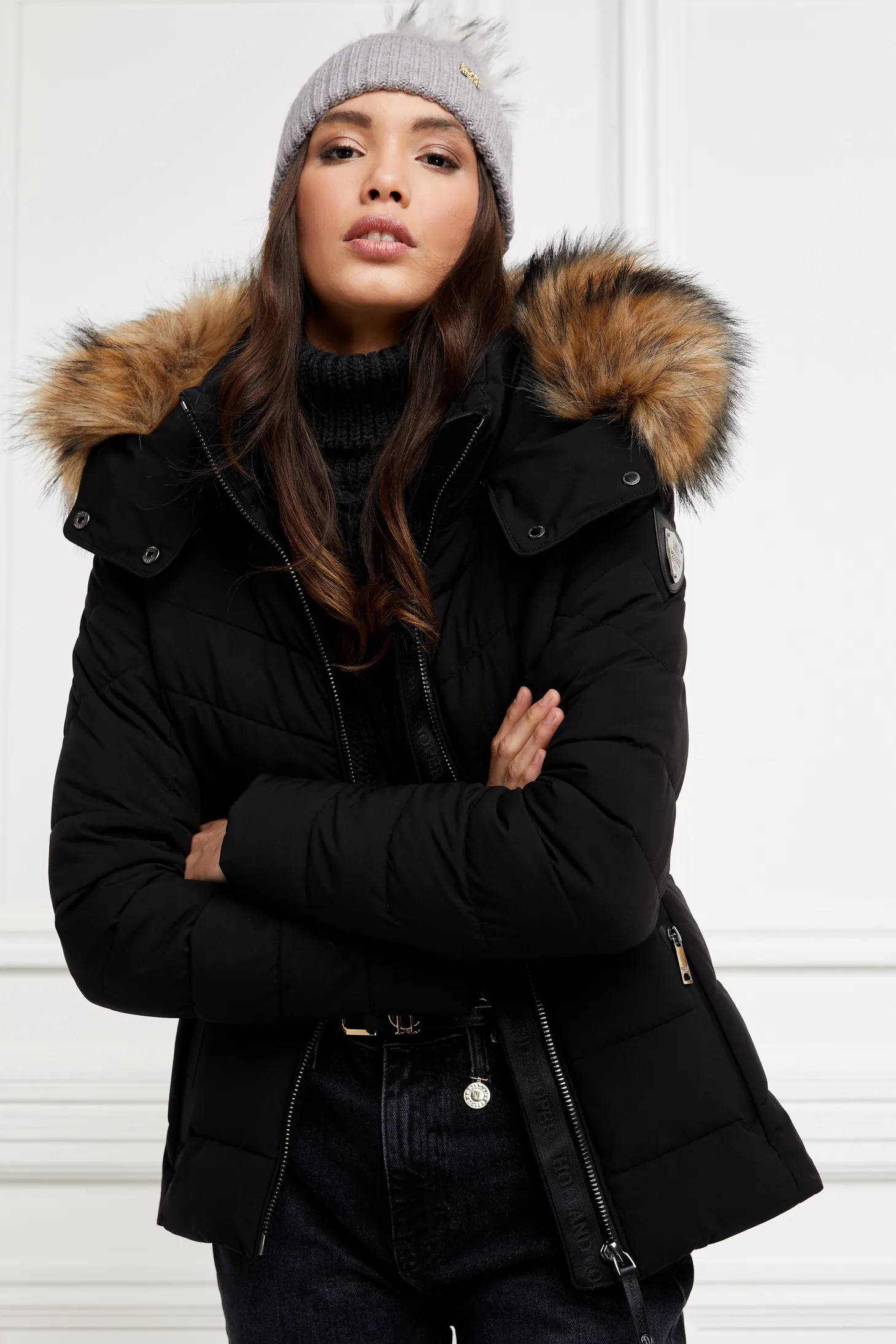 Women Holland Cooper Jackets | Whistler Puffer Jacket (Black Natural)