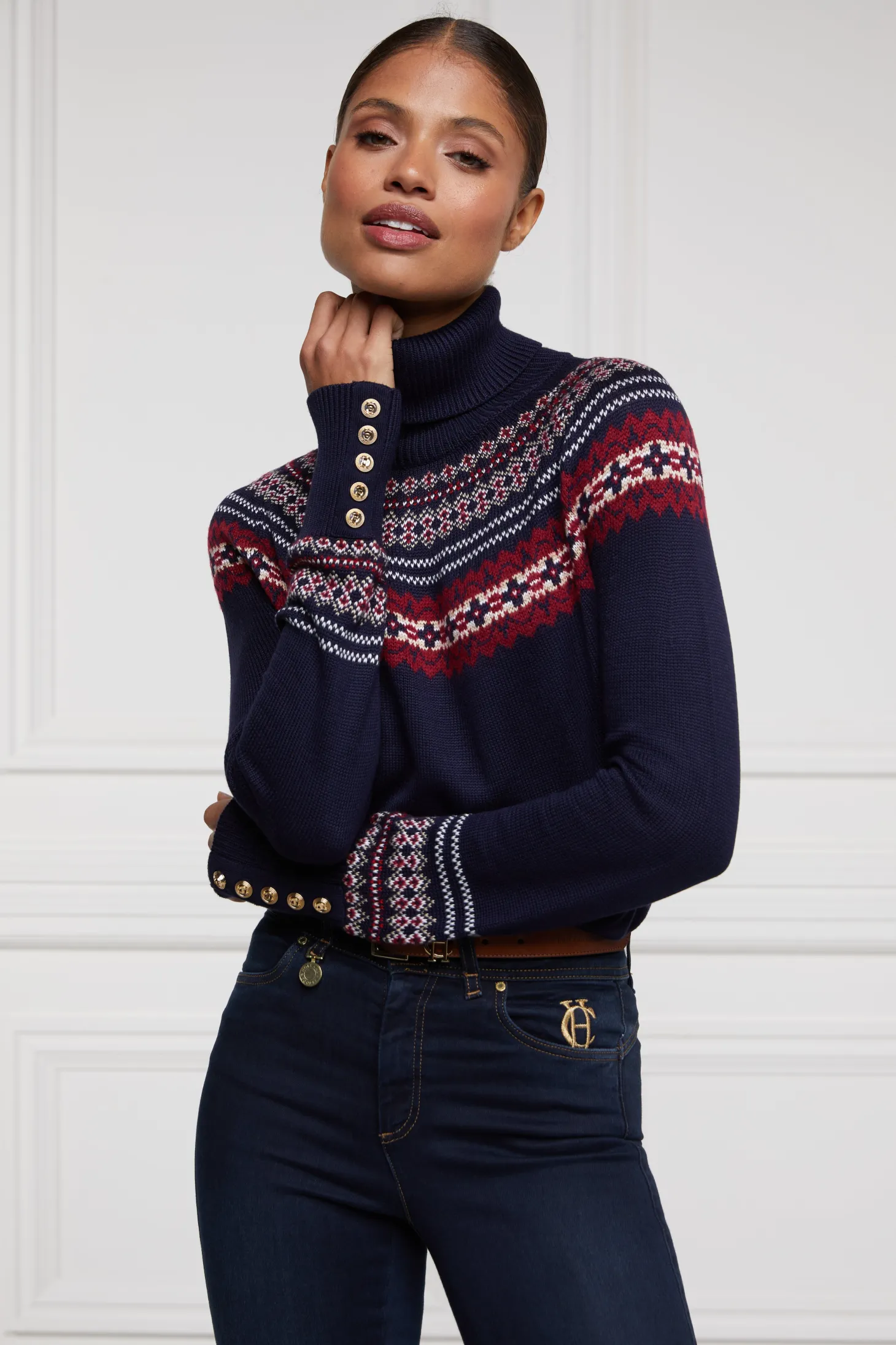 Women Holland Cooper Knitwear | Whistler Roll Neck Knit (Ink Navy)