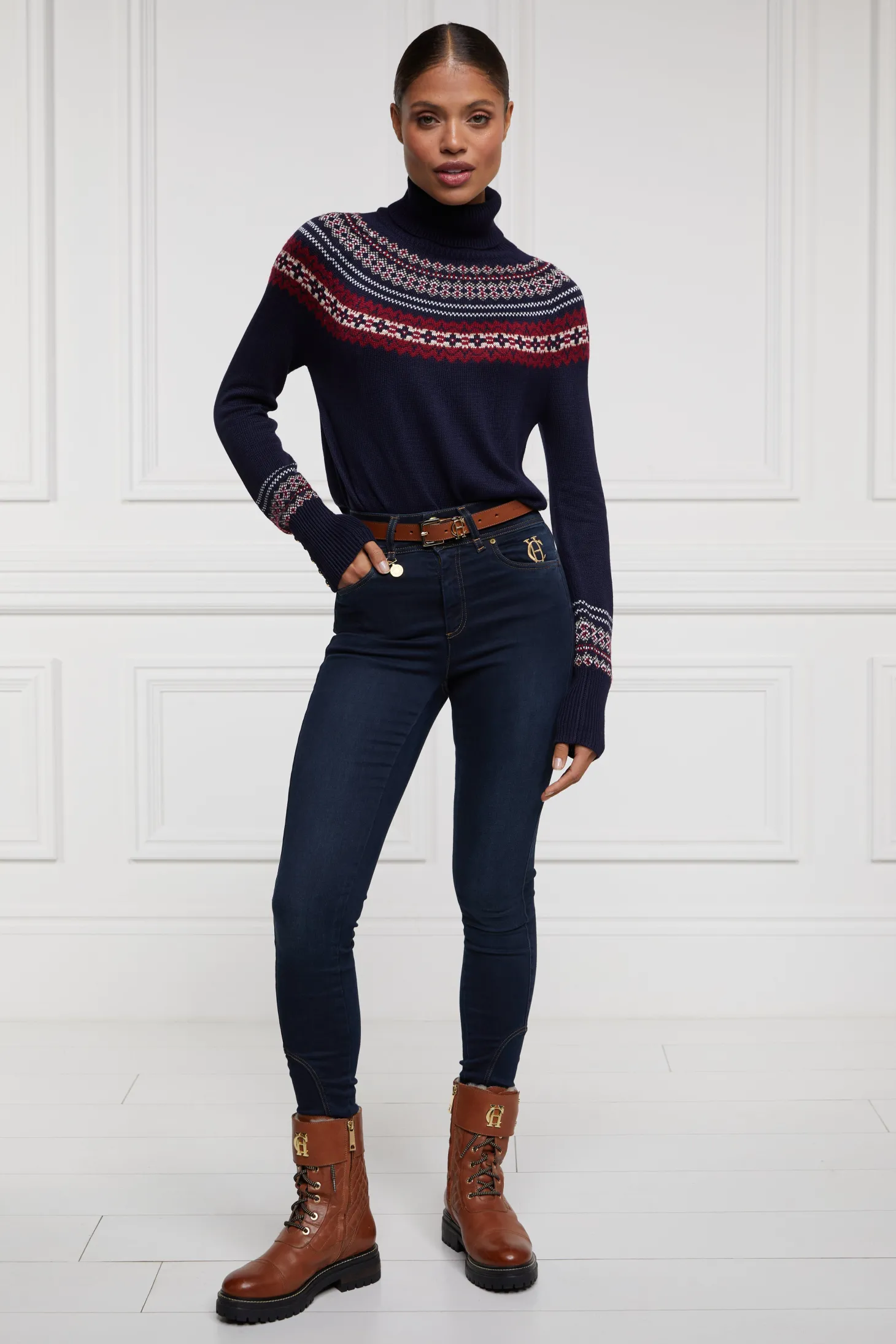 Women Holland Cooper Knitwear | Whistler Roll Neck Knit (Ink Navy)