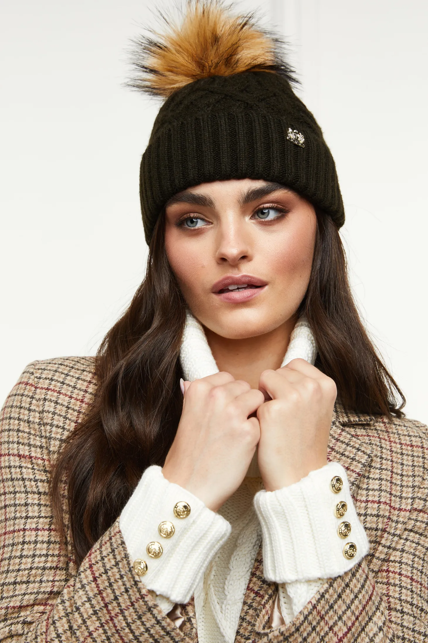 Women Holland Cooper Hats & Headbands | Hats & Headbands | Windsor Bobble Hat (Fern Green)