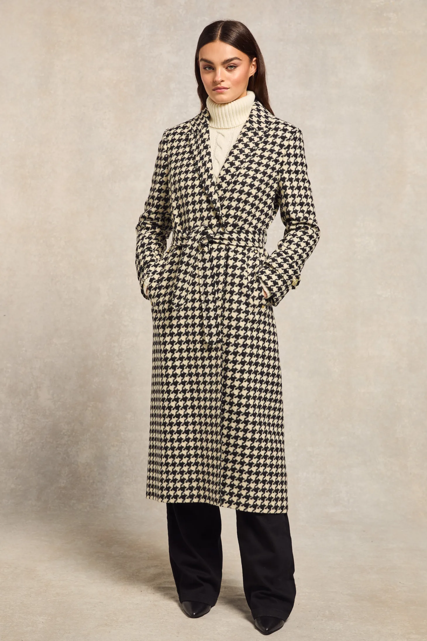 Women Holland Cooper Coats | Tailoring | Wrap Coat (Large Scale Houndstooth)