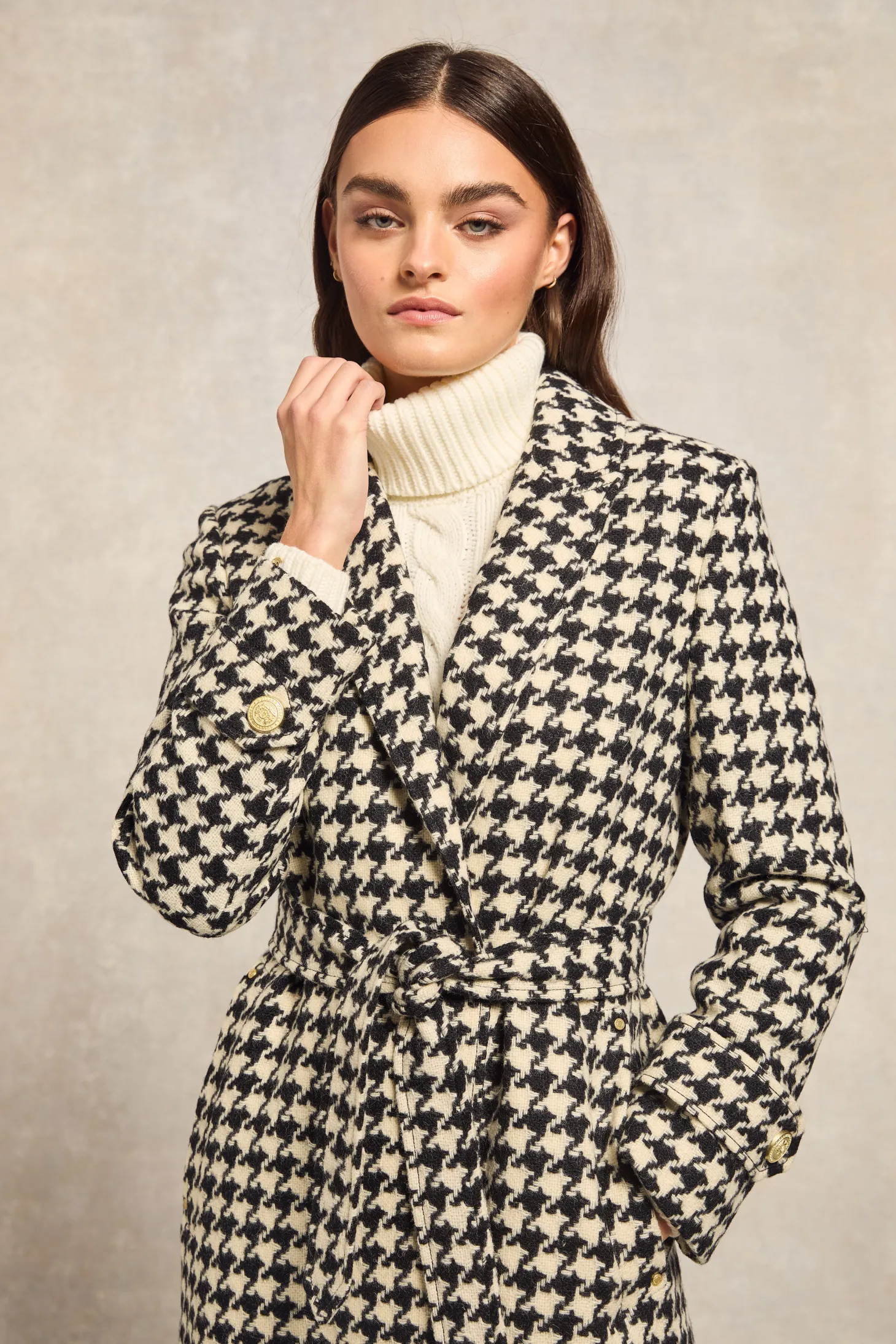 Women Holland Cooper Coats | Tailoring | Wrap Coat (Large Scale Houndstooth)